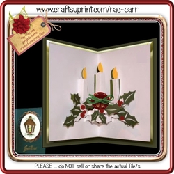 002 Candle Christmas Pop-up & Topper