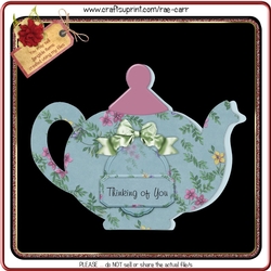122 Teapot Shaped Card Multiple MACHINE Formats