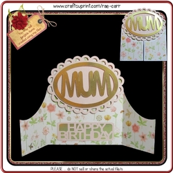 262 MOM or MUM Gatefold Card & Scalloped Topper
