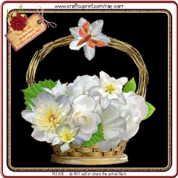 686 White Flower Basket Hand and MACHINE Formats