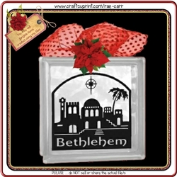 Vinyl Bethlehem Scene Glass Block