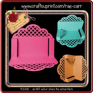835 Lattice Scalloped Folded Card