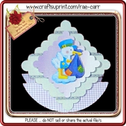 264 The Stork Comes Rocker Card *HAND and MACHINE Formats*