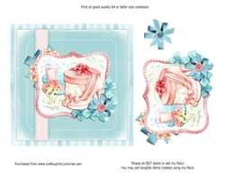 PS182 Blue Flowers and Feminine Accesories Card Front or Topper