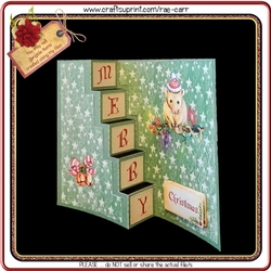 915 Christmas Mouse Stair Card