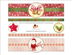 PS188 Santa and Bells Bottle Wraps