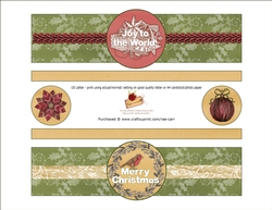 PS189 Joy and Bird Christmas Bottle Wraps