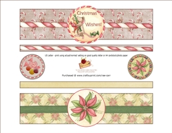 PS191 Christmas Mouse and Poinsettia Bottle Wraps