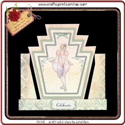 954 Deco Lady Step Card