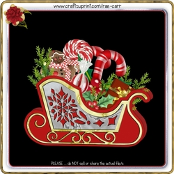 995 Christmas Sleigh Treat Box or Topper
