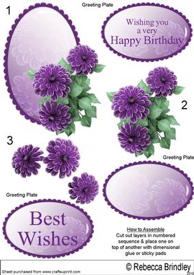 Purple Begonia Decoupage