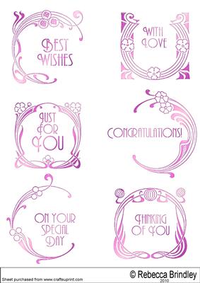 Art Nouveau Greeting Plates in Pink