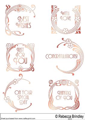 Art Nouveau Greeting Plates in Blush