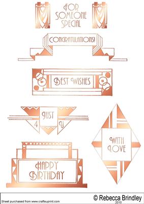 Art Deco Greeting Plates in Rust