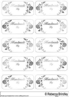Labels Saying Handmade by in Silver