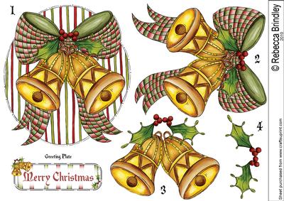 Christmas Bells Decoupage