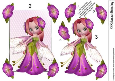 Flower Fae Fuschia Decoupage 2 of 2