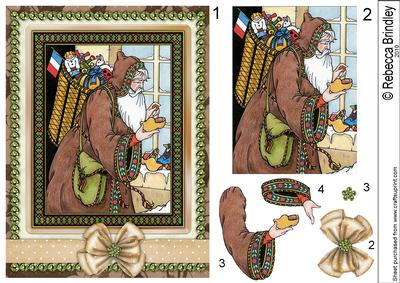 Vintage Santa of the World Decoupage