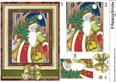 Vintage Santa of the Forest Pyramid