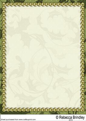Vintage Santa of the Holly Bush Backing Paper One