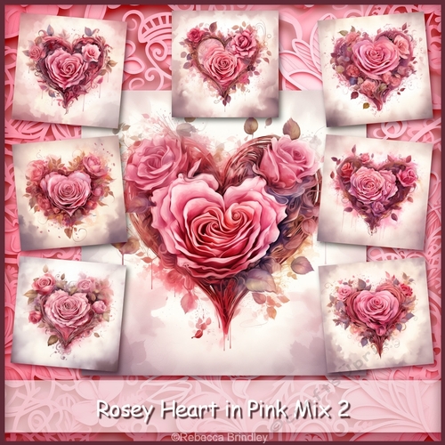 Rosey Heart in Pink Mix 2
