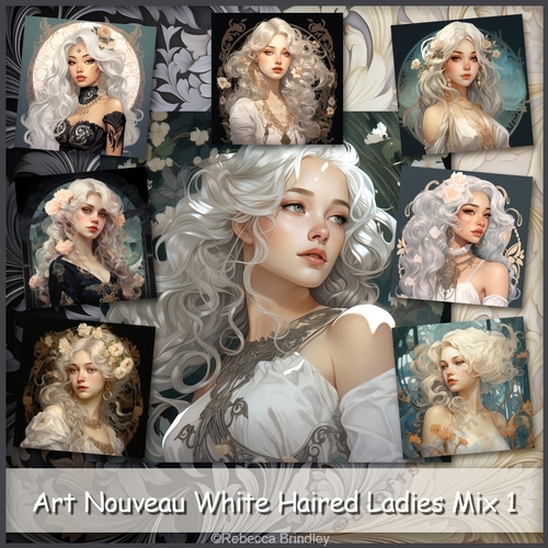 Art Nouveau White Haired Ladies Mix 1