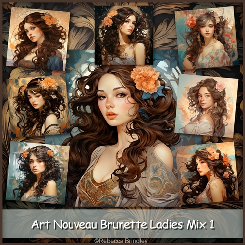 Art nouveau Brunette Ladies Mix 1