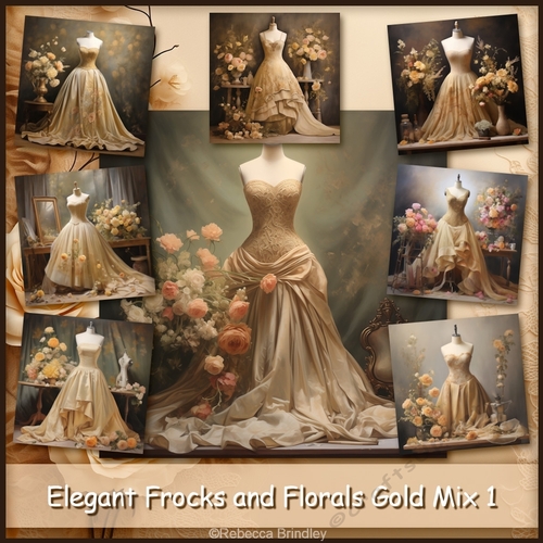 Elegant Frocks and Florals Gold Mix 1