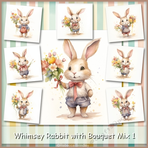 Whimsey Rabbit with Bouquet Mix 1