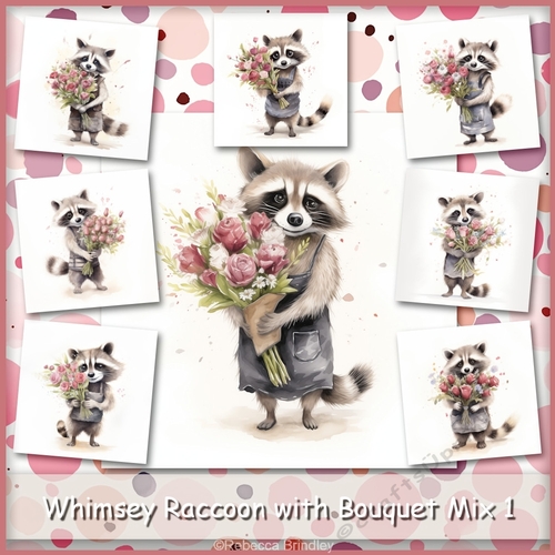 Whimsey Raccoon with Bouquet Mix 1