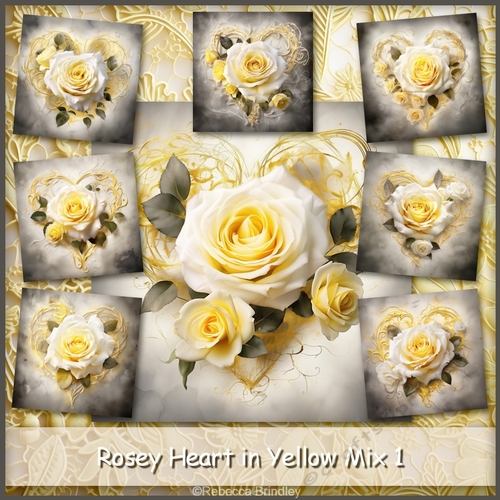 Rosey Heart in Yellow Mix 1