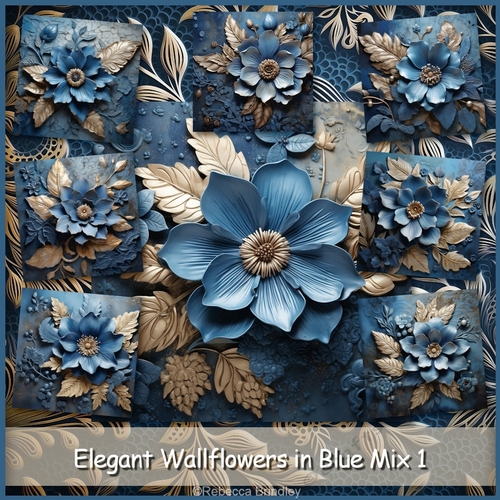 Elegant Wallflowers in Blue Mix 1