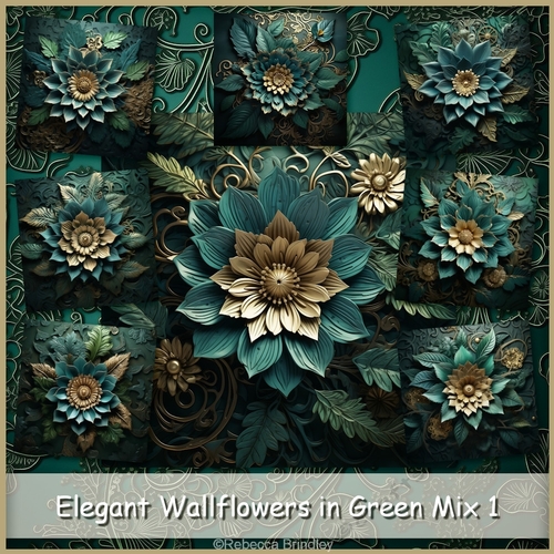 Elegant Wallflowers in Green Mix 1