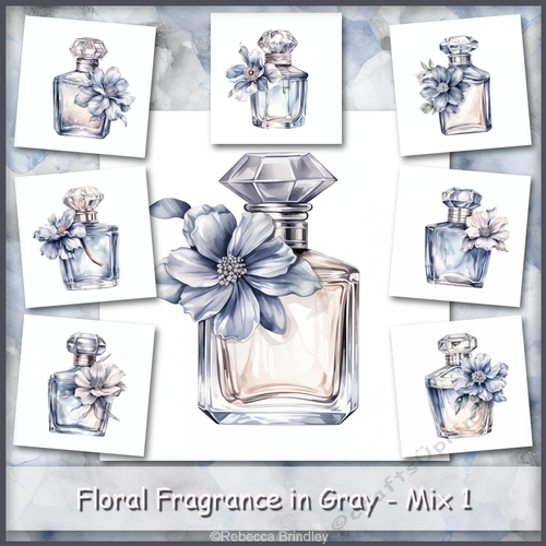 Floral Fragrance in Gray - Mix 1