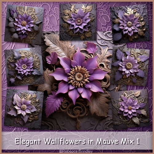 Elegant Wallflowers in Mauve Mix 1