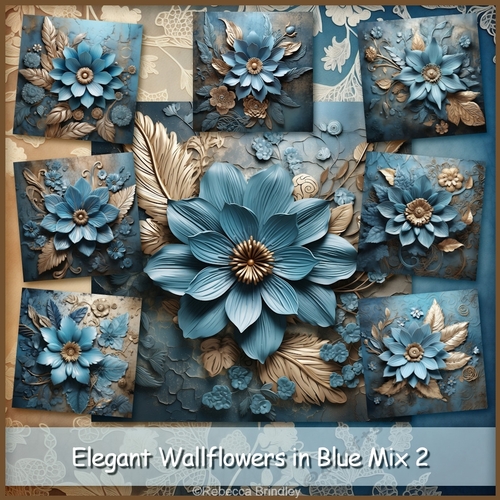 Elegant Wallflowers in Blue Mix 2