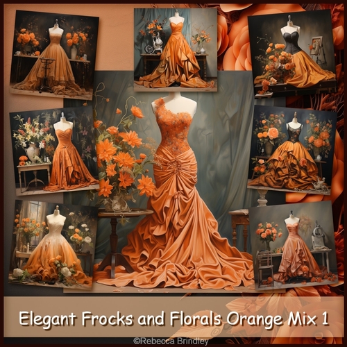 Elegant Frocks and Florals Orange Mix 1