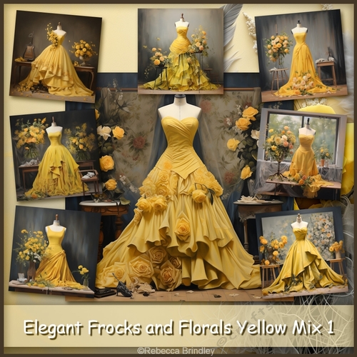 Elegant Frocks and Florals Yellow Mix 1