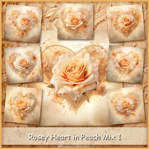 Rosey Heart in Peach Mix 1
