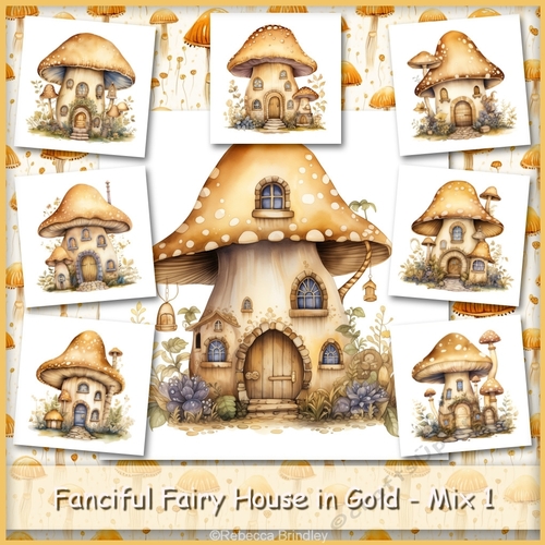 Fanciful Fairy House in Gold - Mix 1