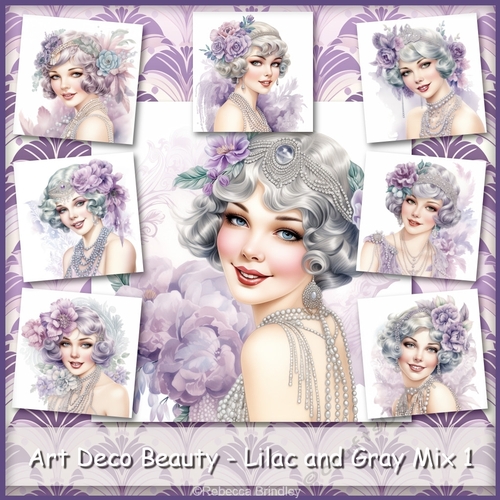 Art Deco Beauty - Lilac and Gray Mix 1