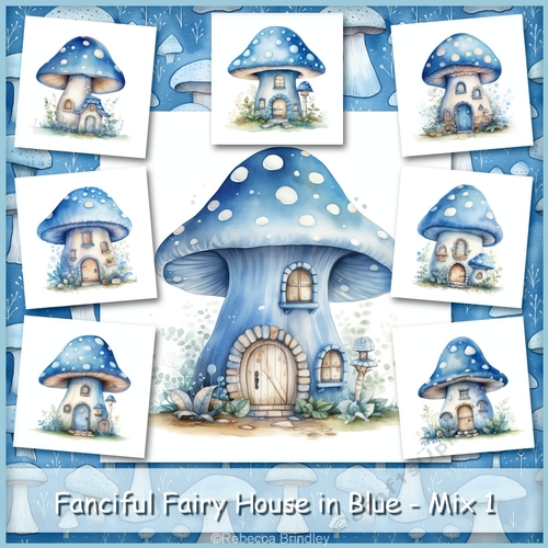 Fanciful Fairy House in Blue - Mix 1