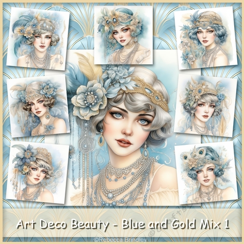 Art Deco Beauty - Blue and Gold Mix 1