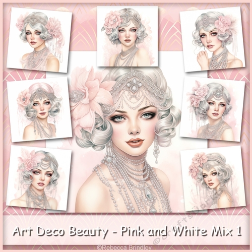 Art Deco Beauty - Pink and White Mix 1