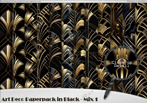 Art Deco Paperpack in Black - Mix 1