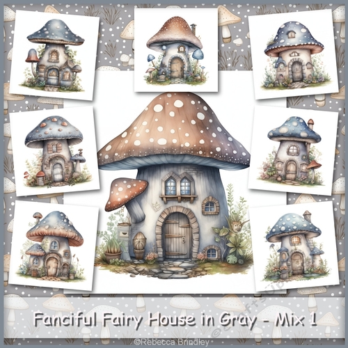Fanciful Fairy House in Gray - Mix 1