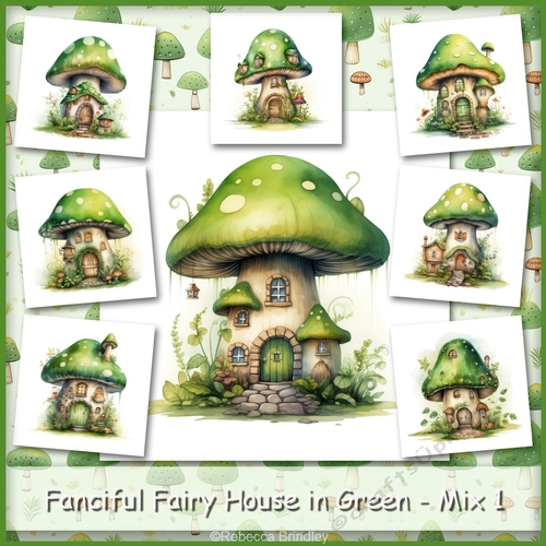 Fanciful Fairy House in Green - Mix 1
