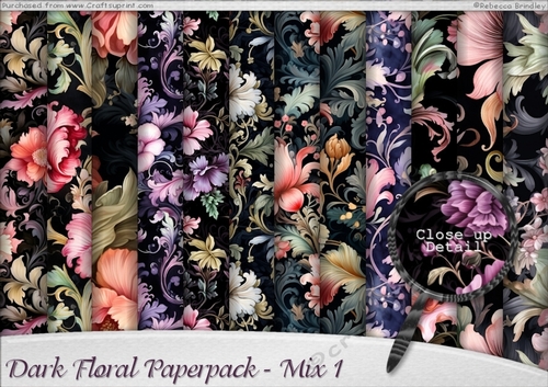 Dark Floral Paperpack - Mix 1