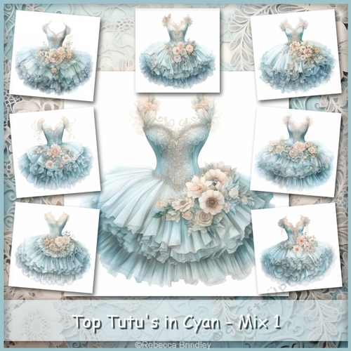 Top Tutus in Cyan - Mix 1