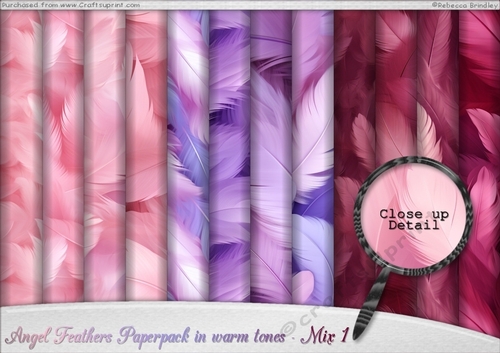 Angel Feathers Paperpack in warm tones - Mix 1